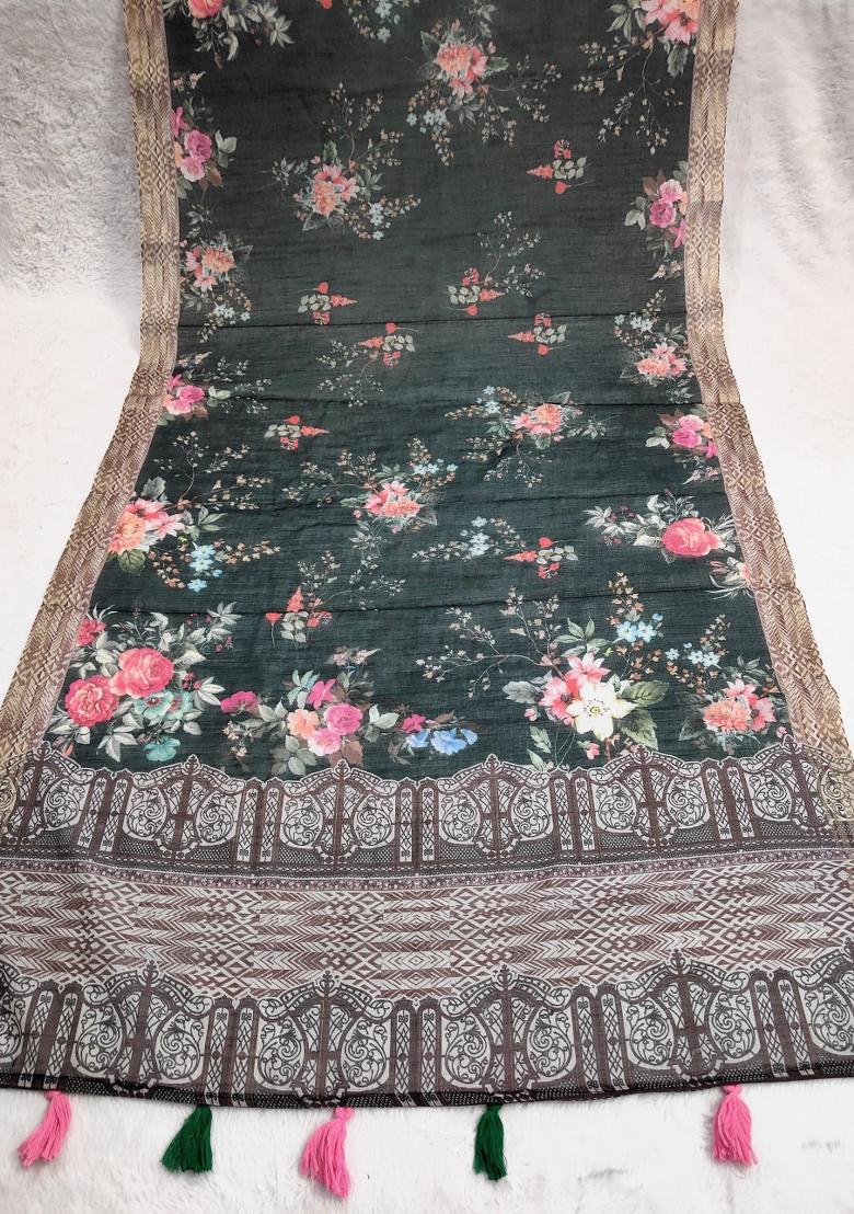 Multicolor Printed Cotton Dupatta - Indya