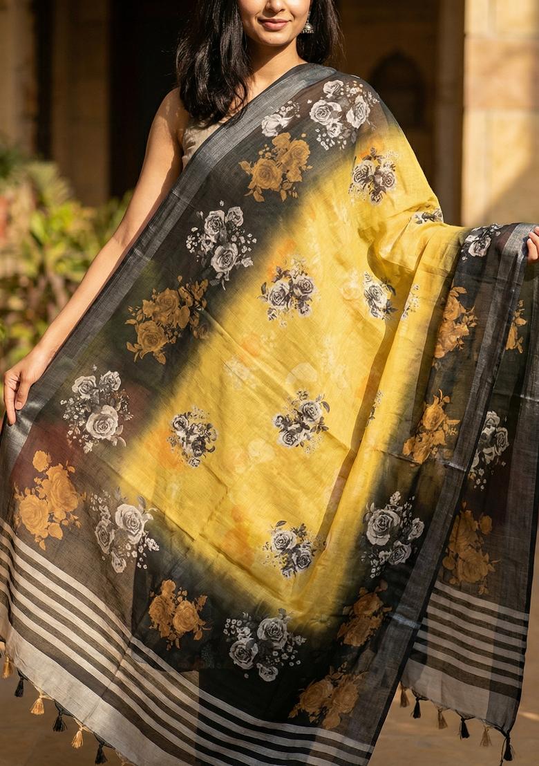 Multicolor Printed Cotton Dupatta - Indya