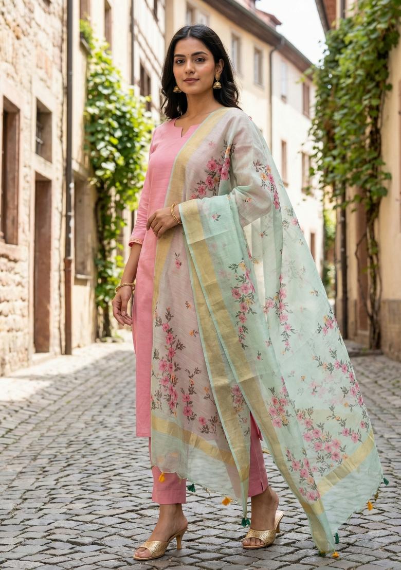Multicolor Printed Cotton Dupatta - Indya
