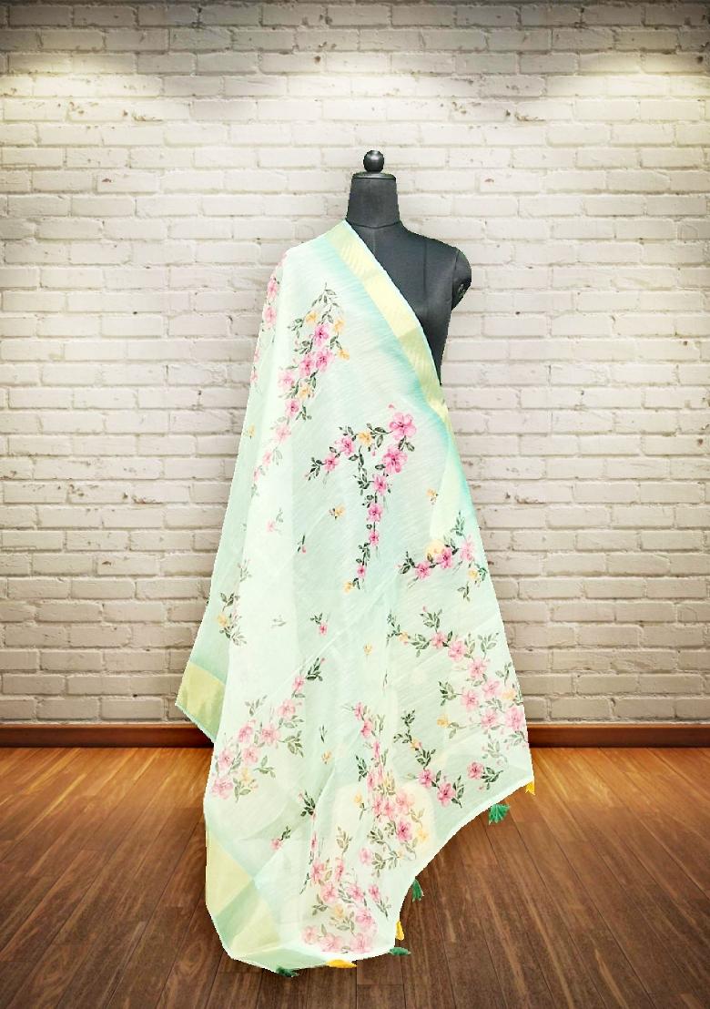 Multicolor Printed Cotton Dupatta - Indya