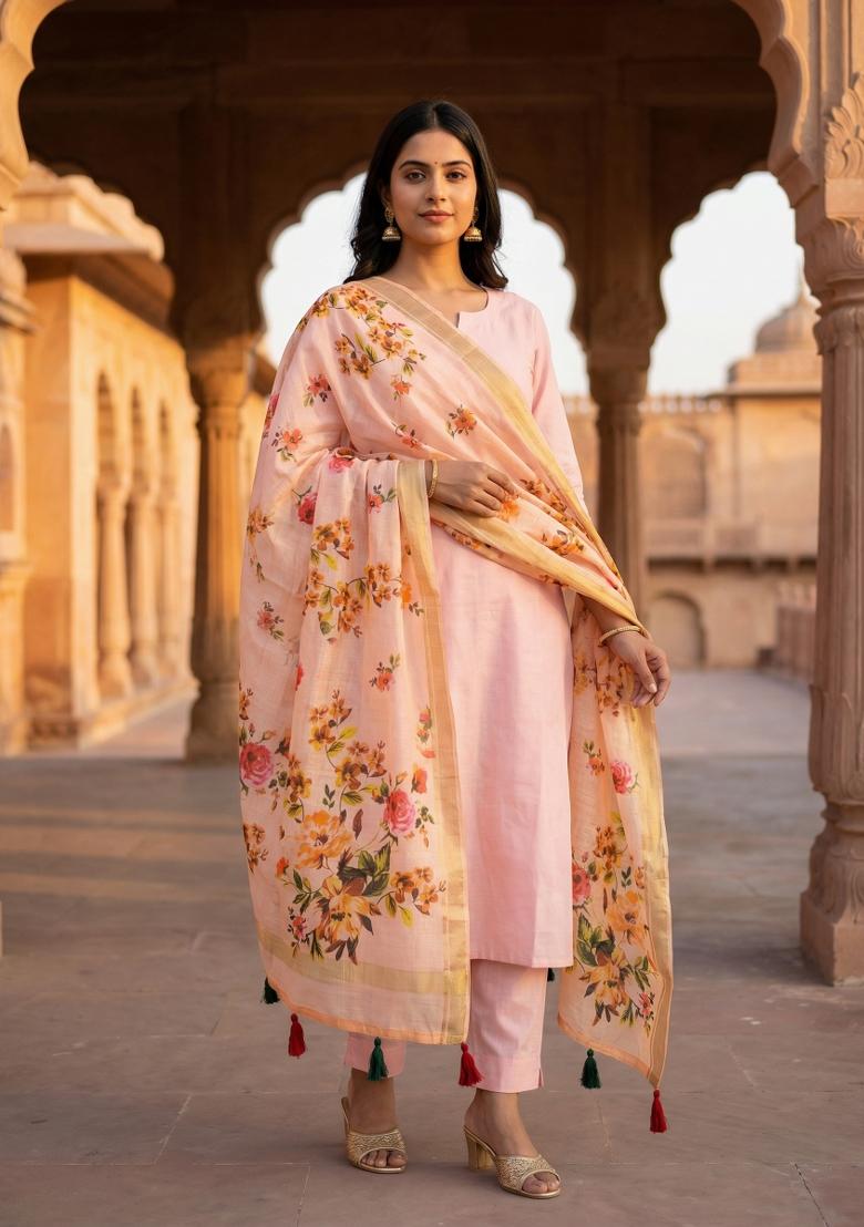 Multicolor Printed Cotton Dupatta - Indya