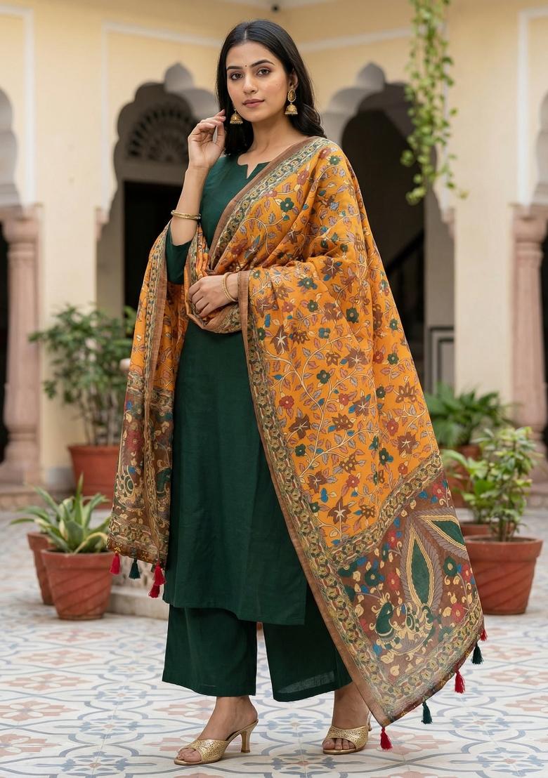 Multicolor Printed Cotton Dupatta - Indya