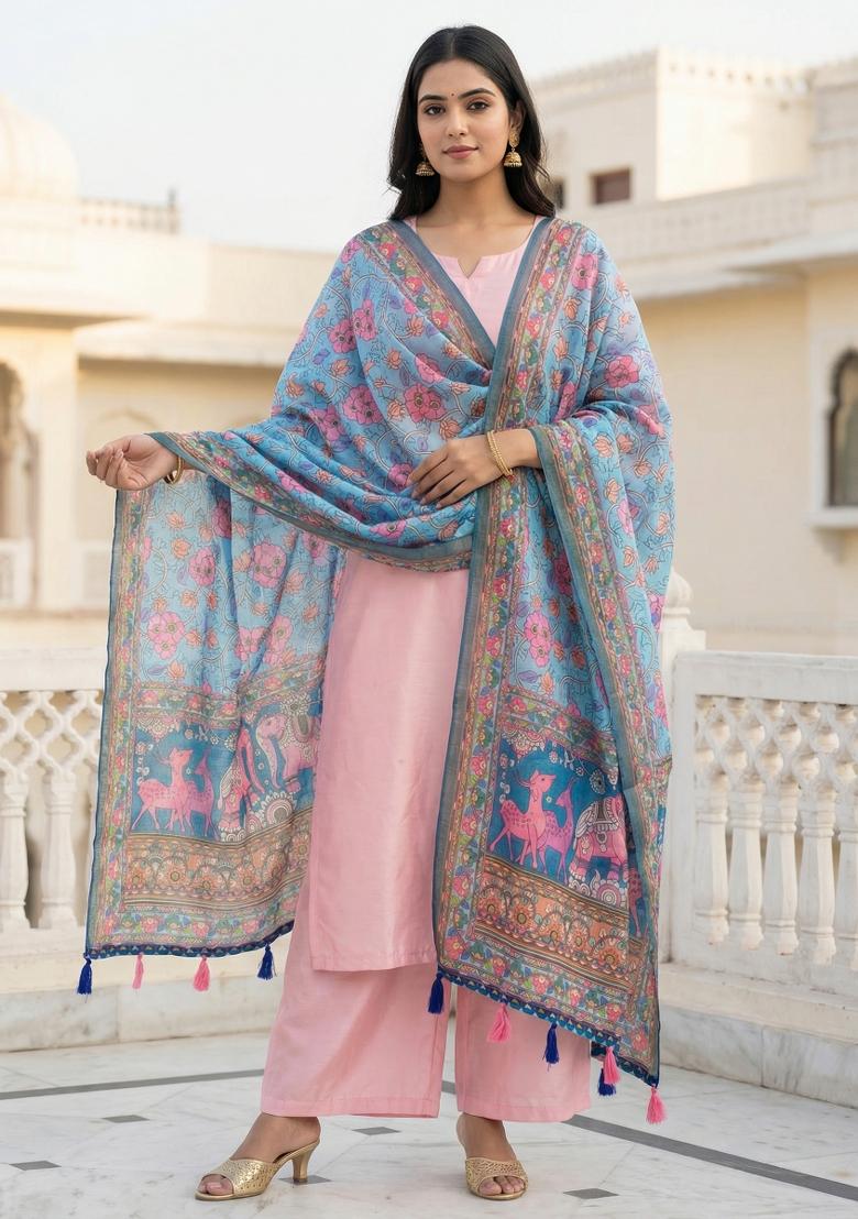 Multicolor Printed Cotton Dupatta - Indya