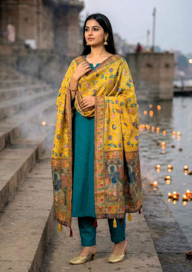 Multicolor Printed Cotton Dupatta - Indya