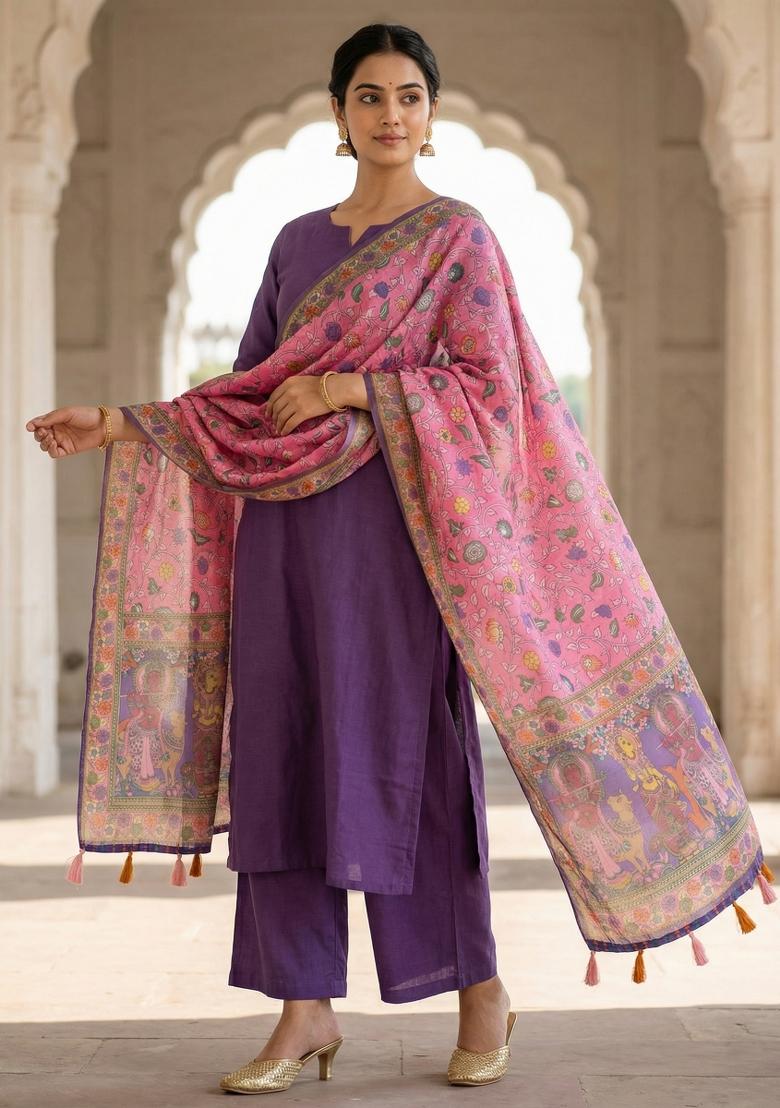 Multicolor Printed Cotton Dupatta - Indya