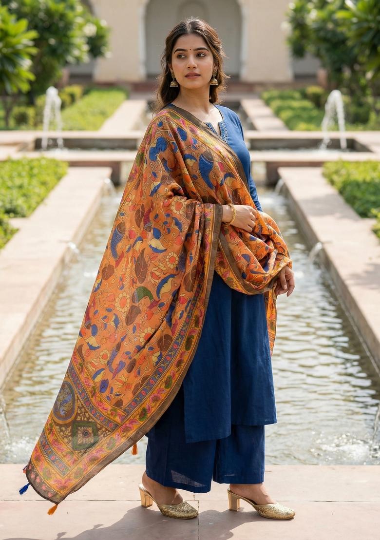 Multicolor Printed Cotton Dupatta - Indya