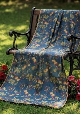 Bottle Green Printed Silk Dupatta