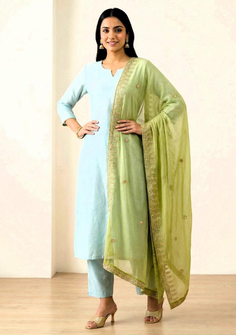 Popti Printed Silk Dupatta - Indya