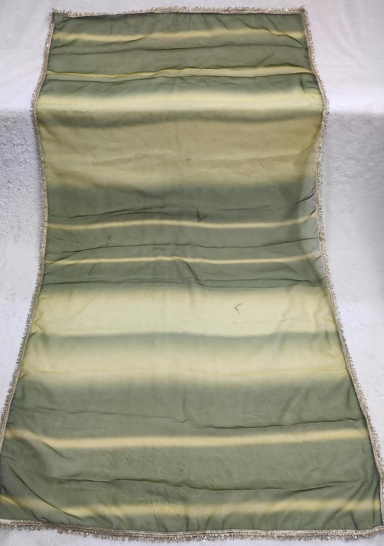 Green Printed Silk Dupatta - Indya