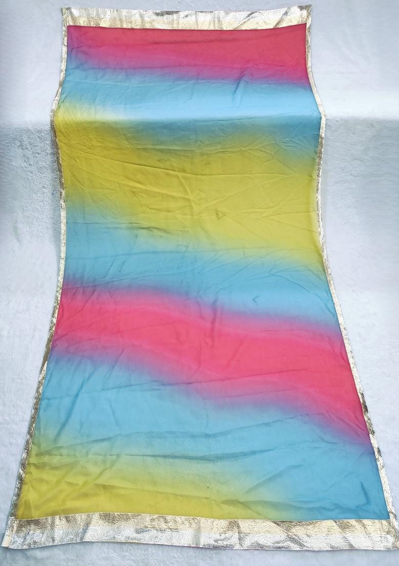 Multicolor Printed Silk Dupatta - Indya