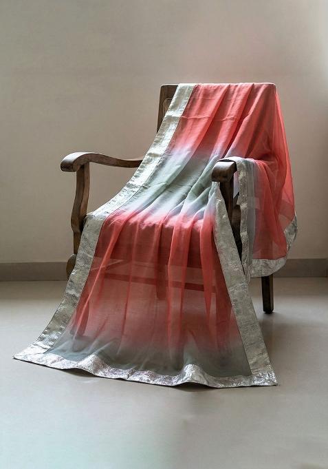 Red Printed Silk Dupatta