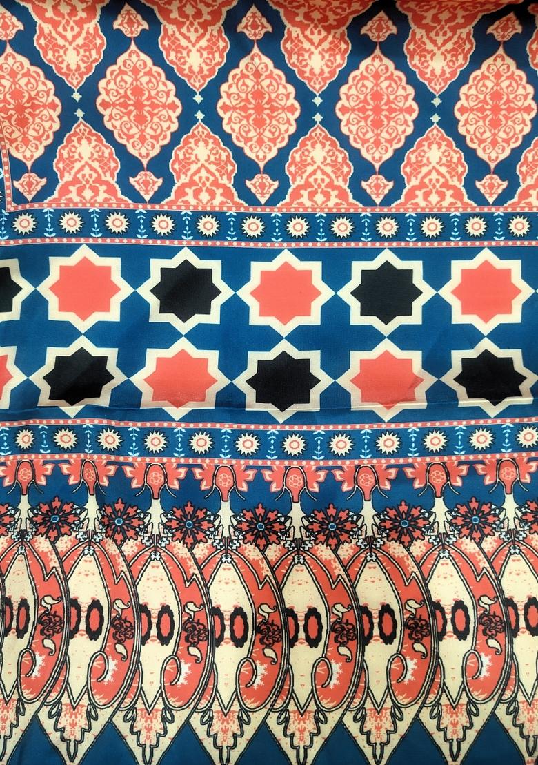 Orange Printed Silk Dupatta - Indya
