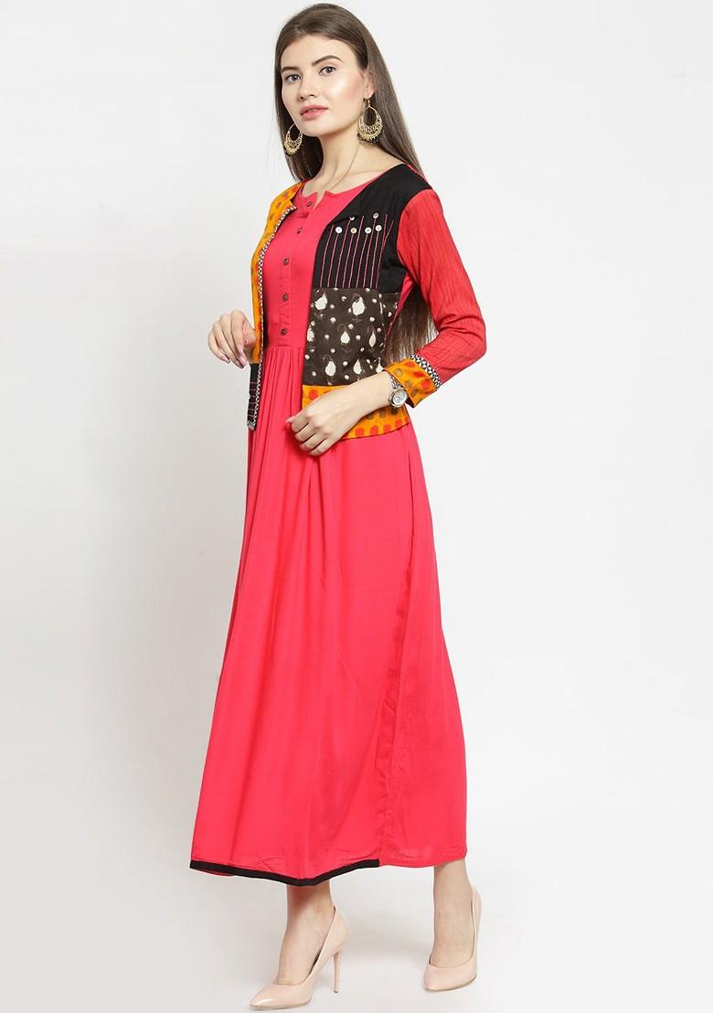 Pink Solid Maxi Dress