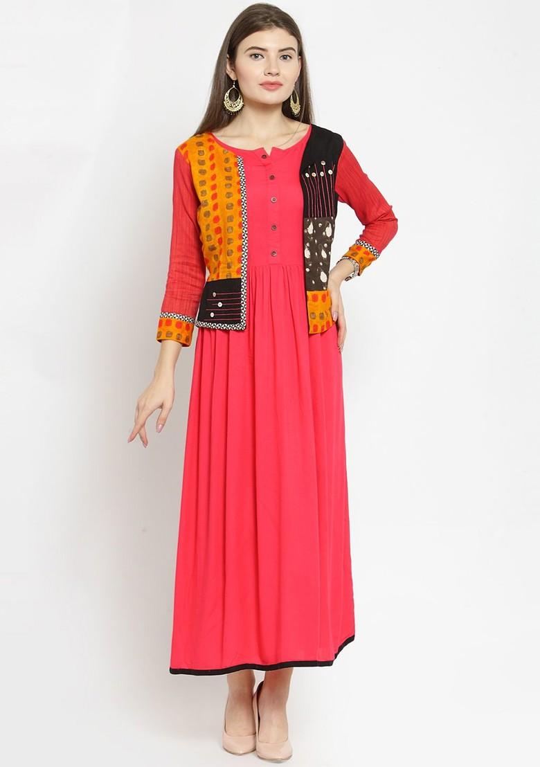 Pink Solid Maxi Dress