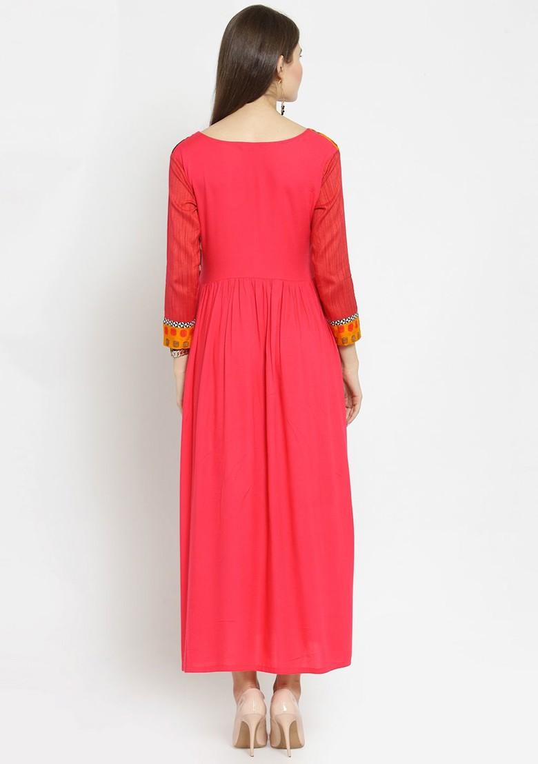 Pink Solid Maxi Dress