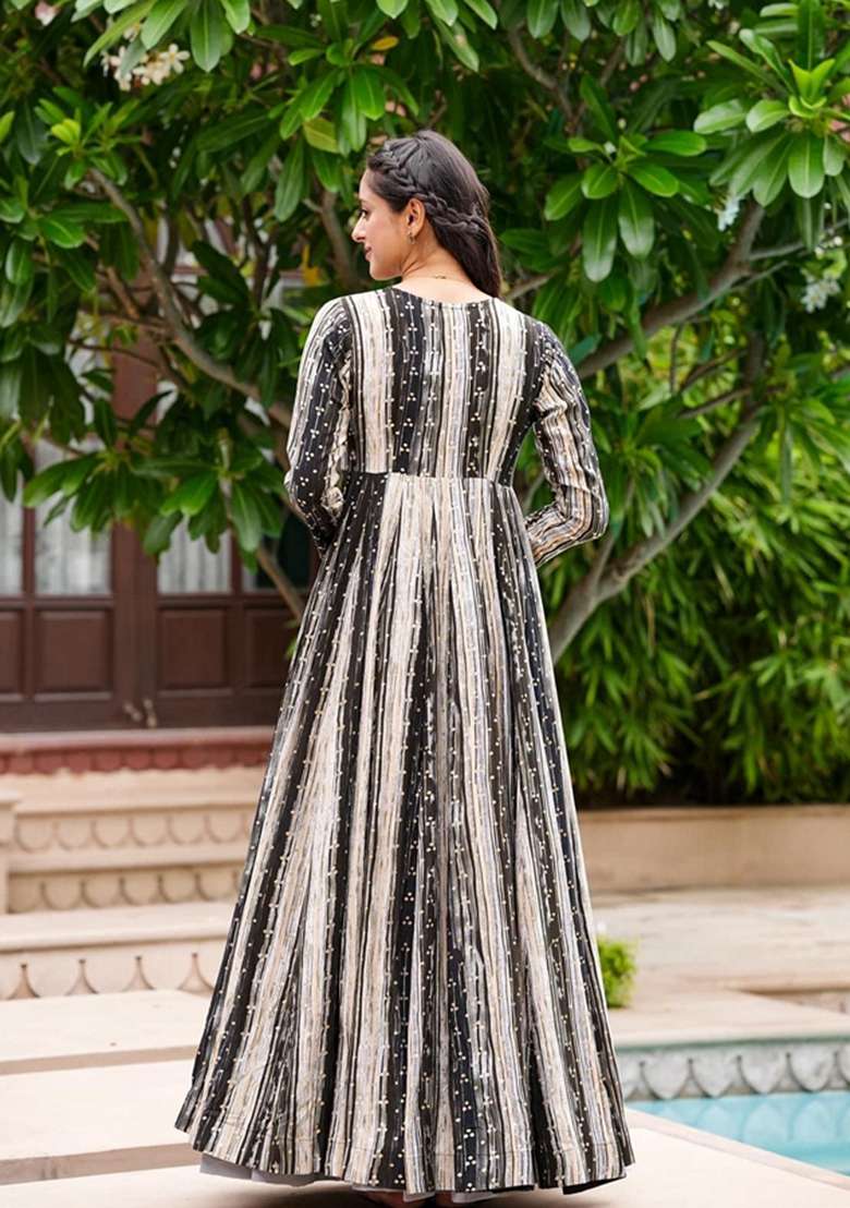 Grey Faux Georgette Jacket Set with Digital Print for Diwali | Wedding & Festive Wear - Indya