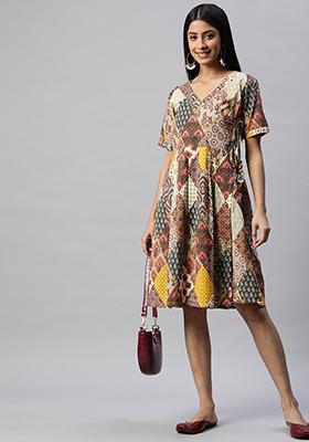Multicolor Printed Cotton Dress