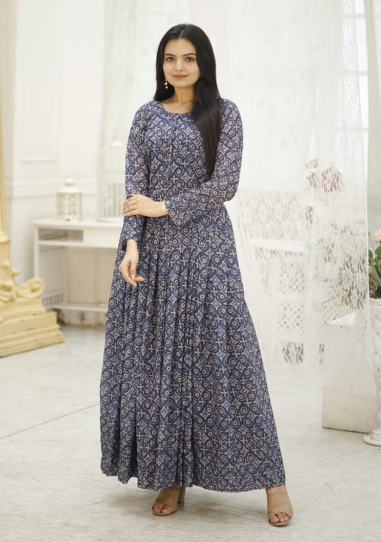 Multicolor Sequin Thread Embroidered Faux Georgette Anarkali Kurta