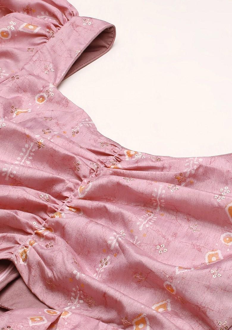 Pink Printed Poly Blend Jumpsuit