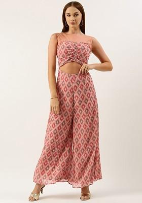 Multicolor Printed Poly Blend Jumpsuit