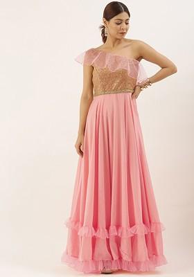 Pink Embellished Poly Blend Tunic