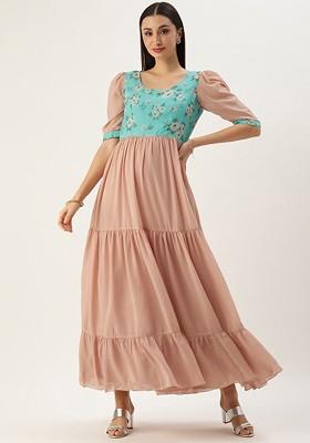 Pink Floral Print Georgette Tunic