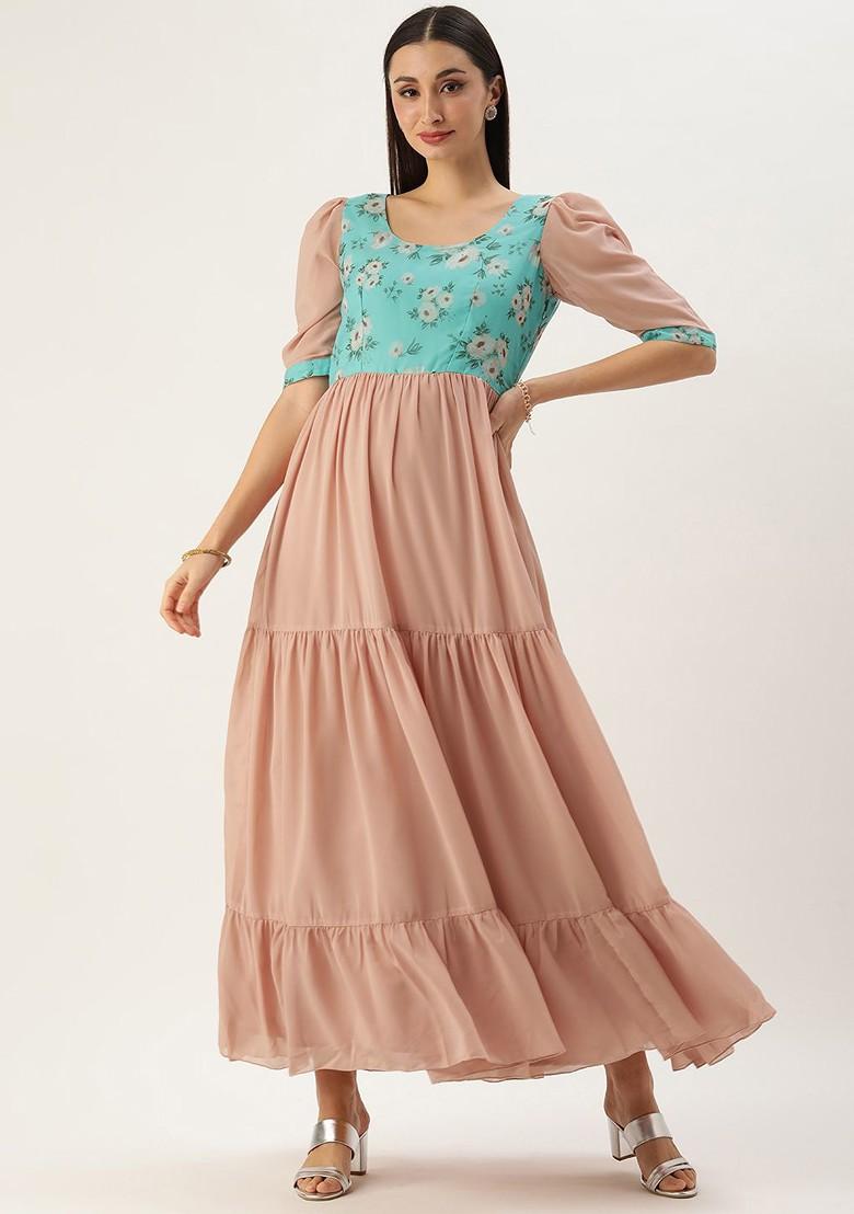 Pink Floral Print Georgette Tunic