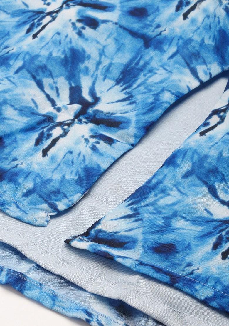 Blue Tie And Dye Print Cotton Tunic