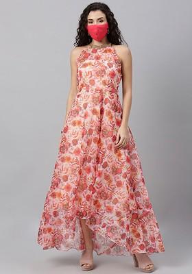 White Printed Poly Blend Tunic