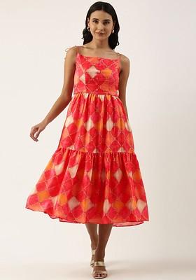 Pink Tie And Dye Print Cotton Tunic