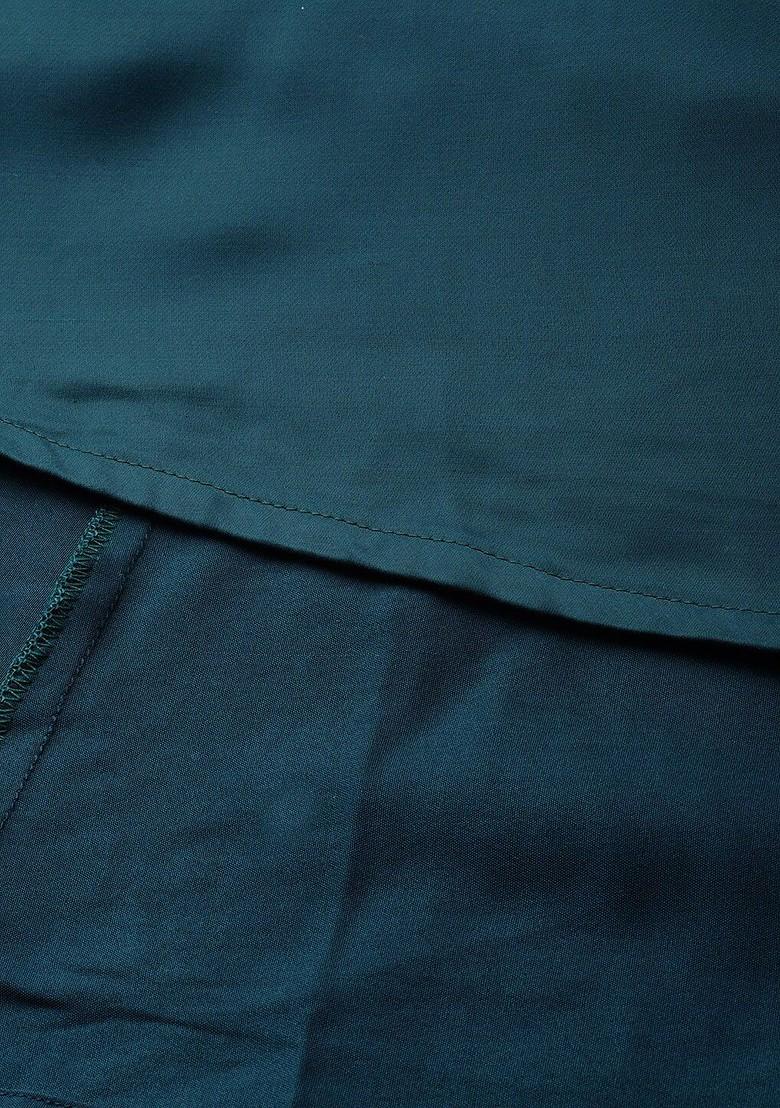 Green Floral Print Poly Blend Tunic