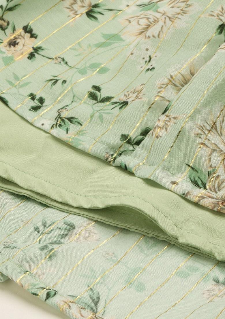 Green Floral Print Georgette Tunic