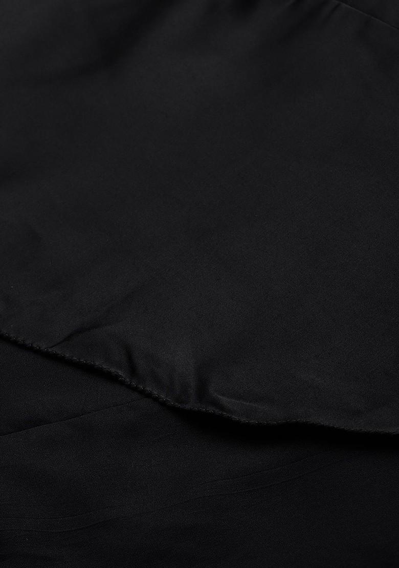 Black Sequin Embroidered Poly Blend Tunic