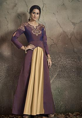 Multicolor Embroidered Silk Anarkali Kurta