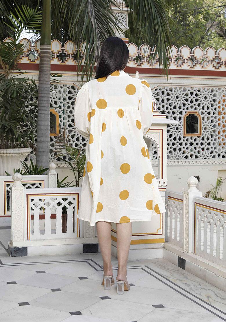 Yellow Printed Cotton Dress