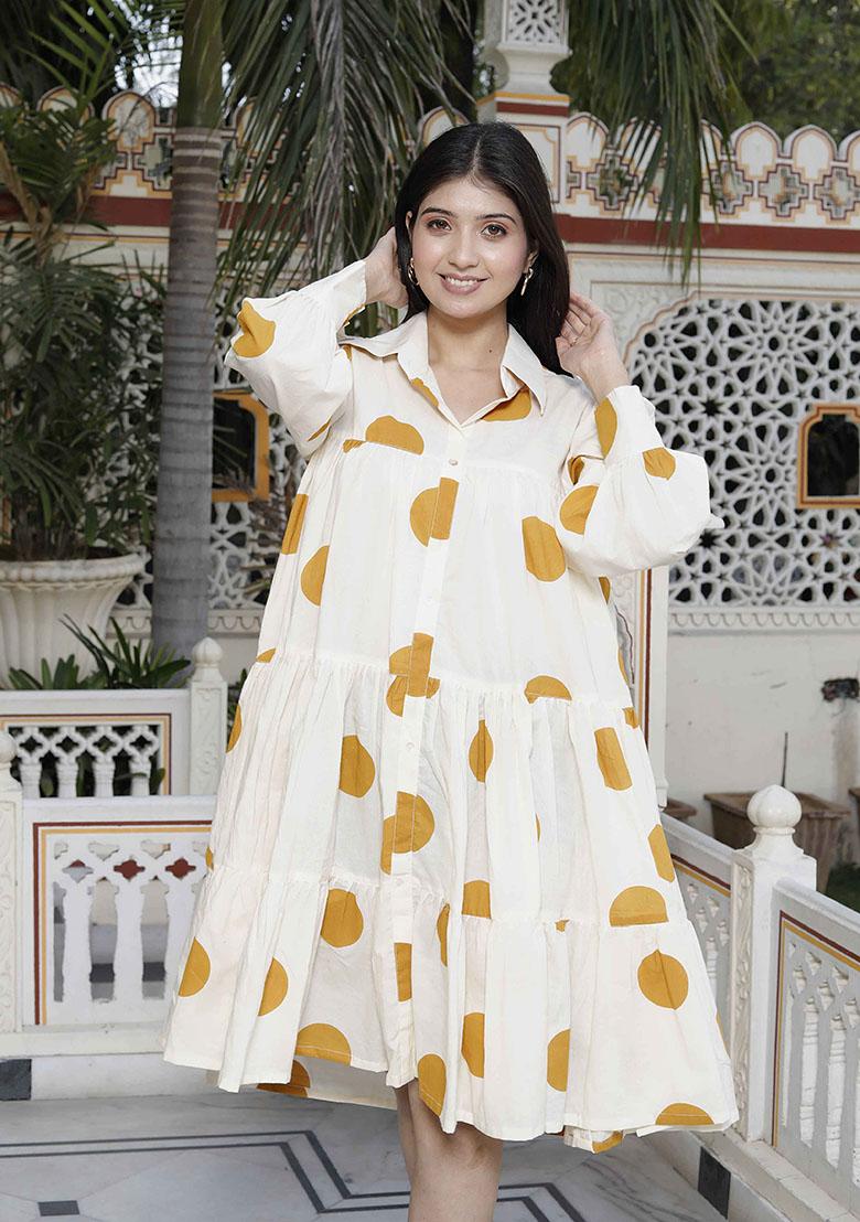 Yellow Printed Cotton Dress
