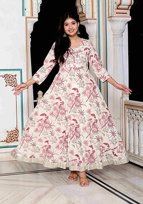 Light Pink Gota Patti Cotton Anarkali Kurta