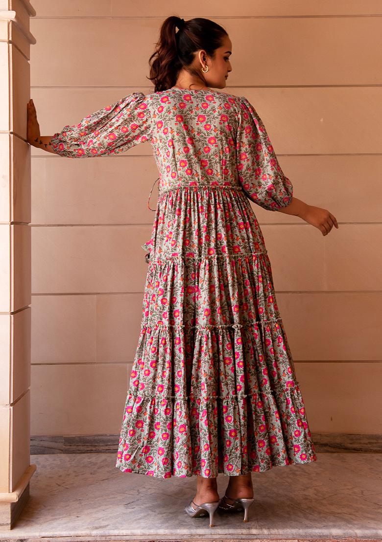 Pink Floral Cotton Dress