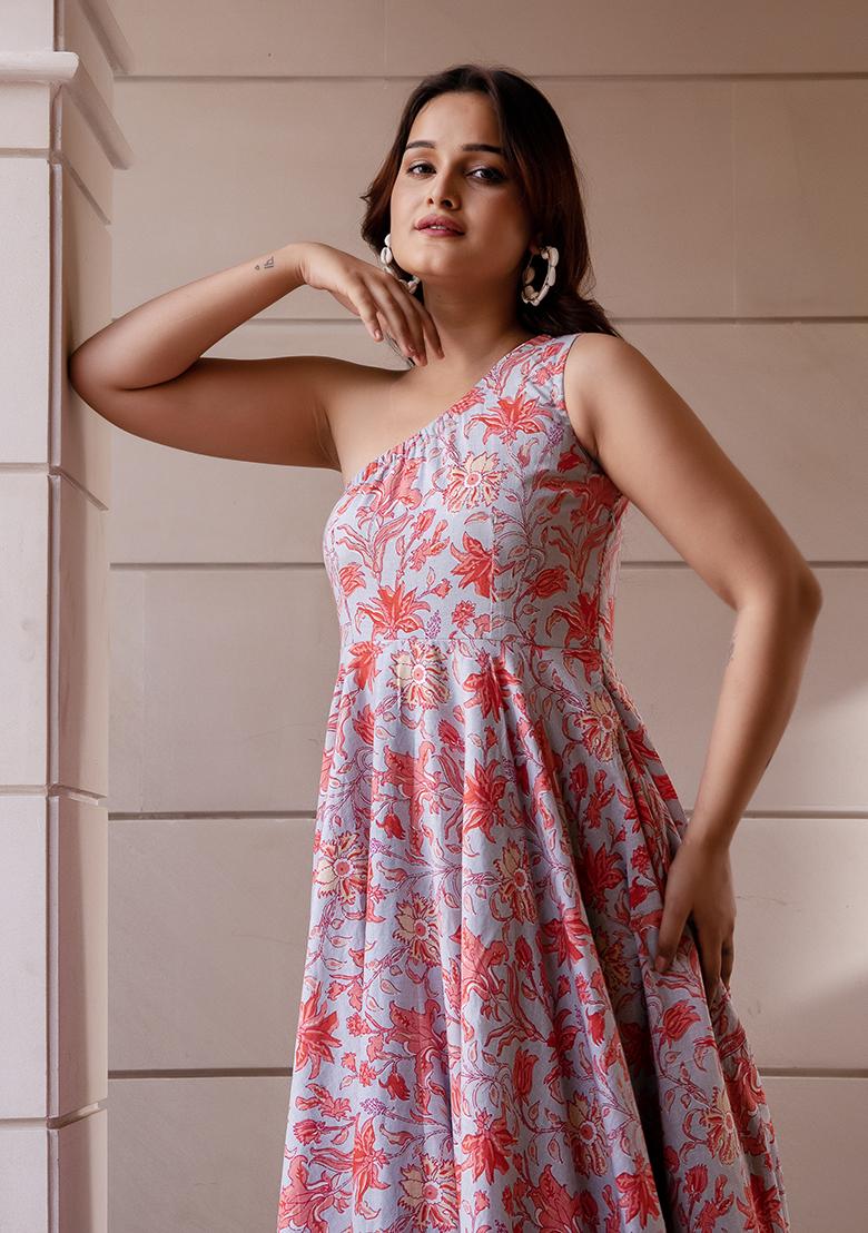 Pink Embroidered Cotton Dress