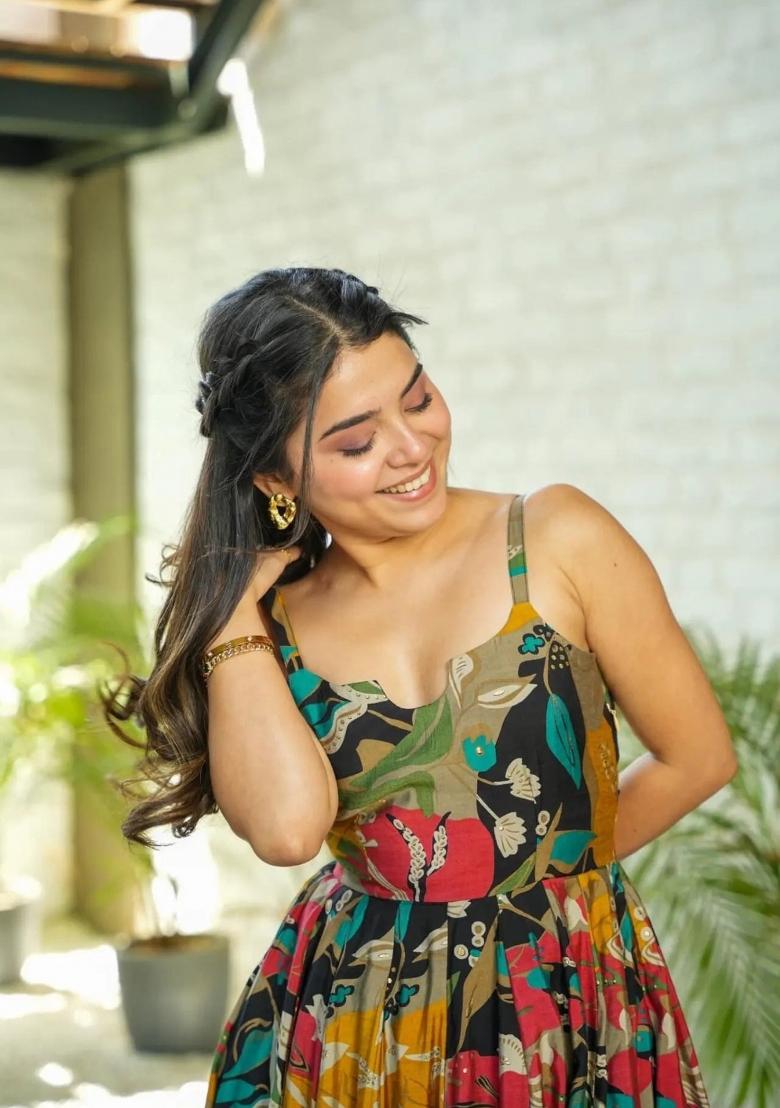 Multi Abstract Print Rayon Kurta