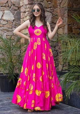 Pink Printed Rayon Dress