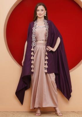 Rose Gold Embroidered Silk Dress