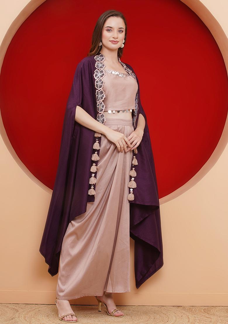 Rose Gold Embroidered Silk Dress