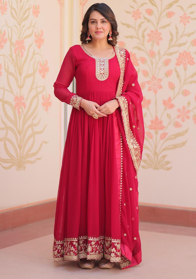 Ranipink Embroidered Georgette Gown