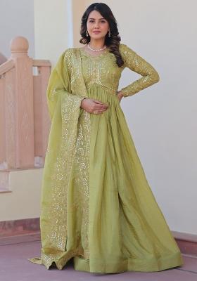 Perrot Embroidered Silk Gown