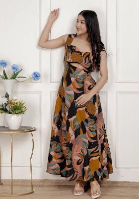 Black Floral Cotton Dress