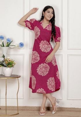 Pink Floral Cotton Dress
