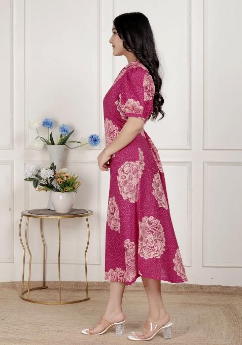 Pink Floral Cotton Dress
