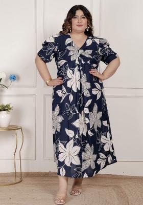 Blue Floral Cotton Dress