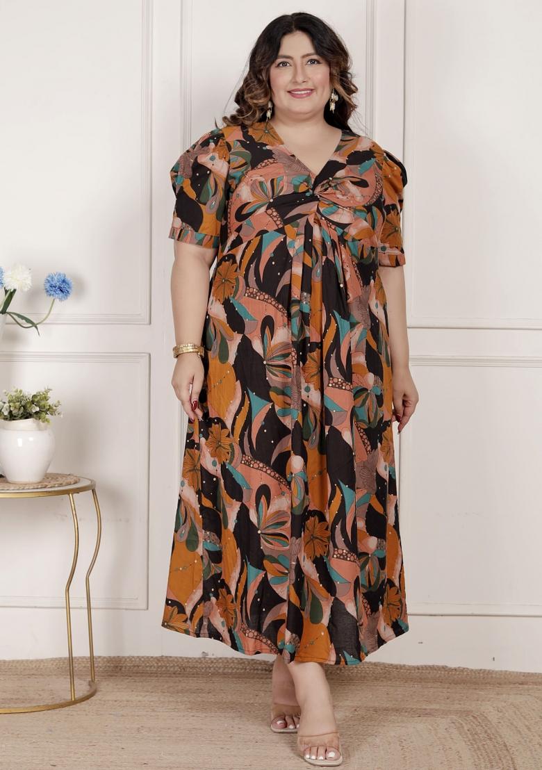 Black Floral Cotton Dress